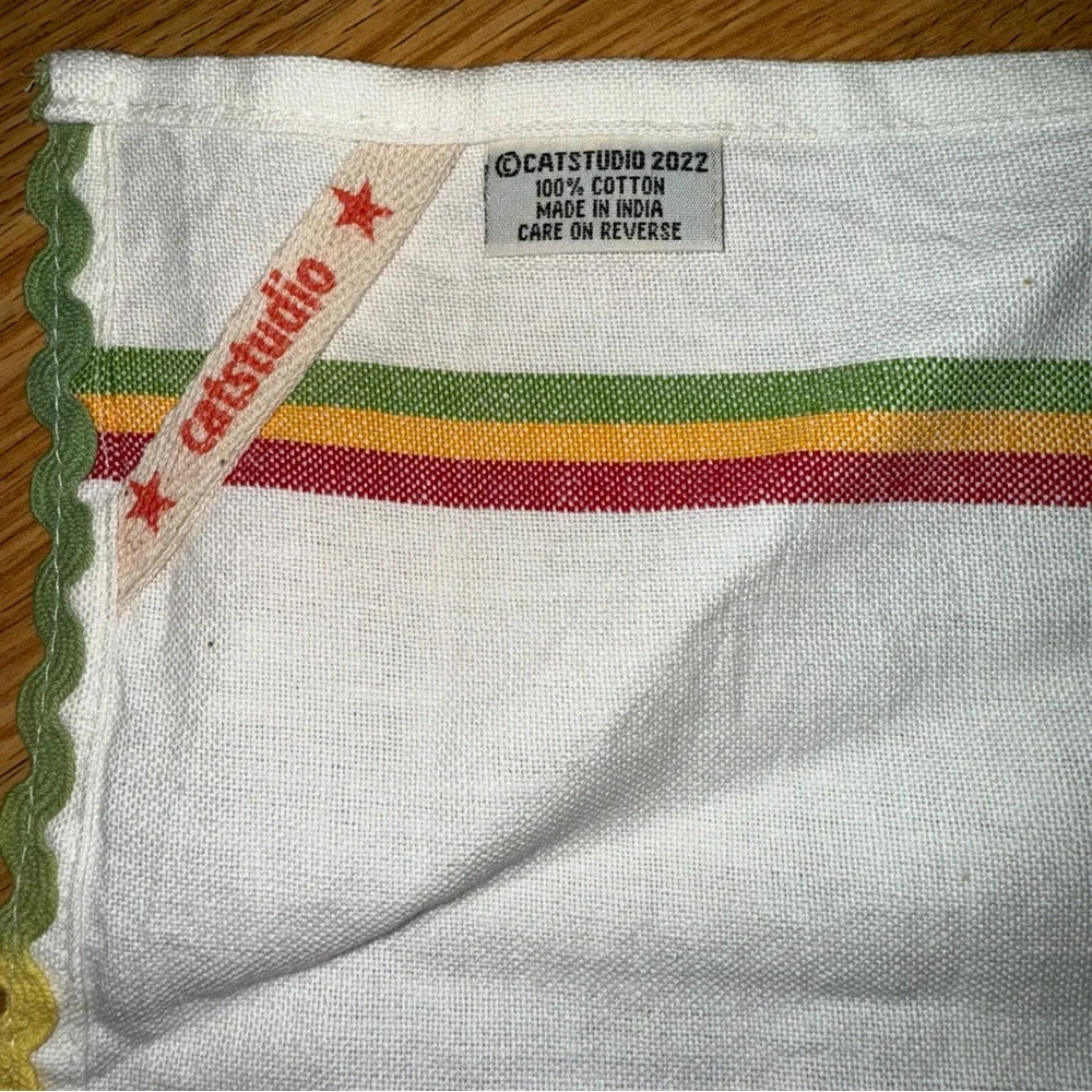 Catstudio‎ Virginia State Kitchen Tea Towel printed and embroidered 21”x28”
